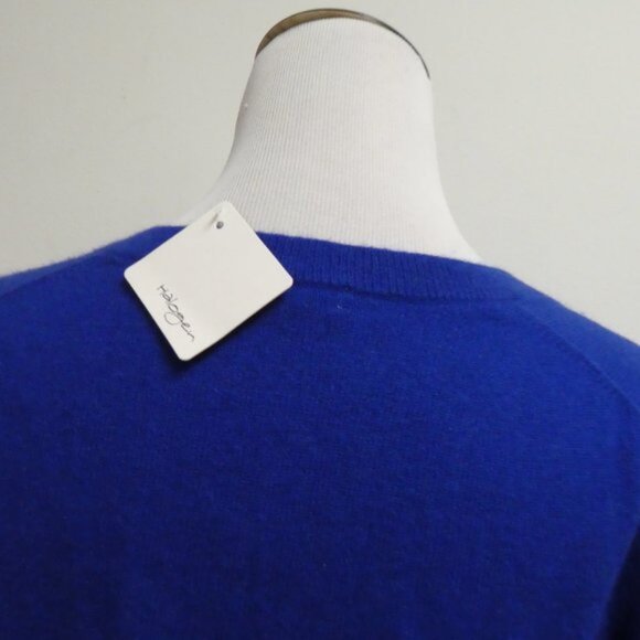 Halogen Nordstrom blue v neck cashmere sweater L - Picture 5 of 6
